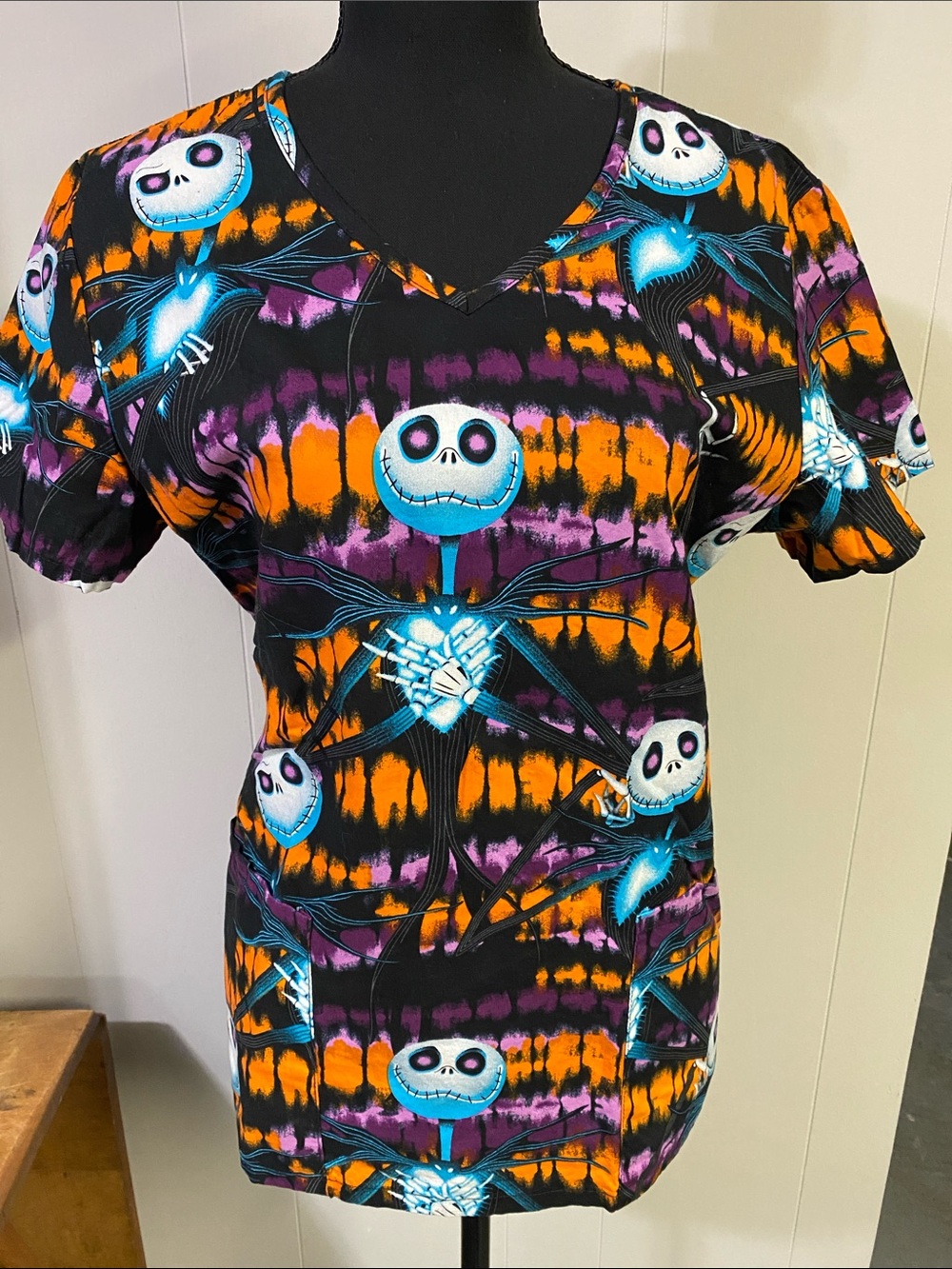 Disney Holiday Scrubs Top